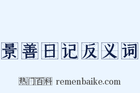 景善日记反义词是什么意思的图片